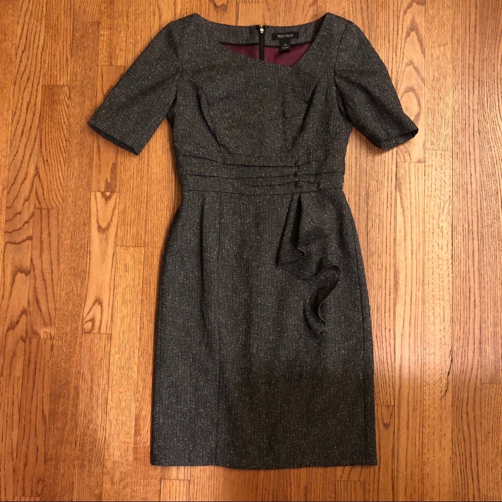 White House Black Market Gray Heather Dress Sz 0